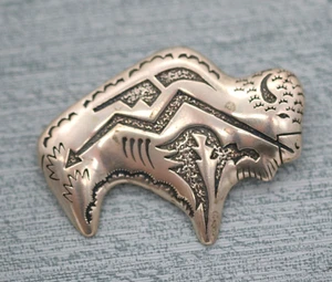 T Singer Silver .925 Buffalo Bison Pin Brooch Pendant FREE SHIPPING! - Picture 1 of 4