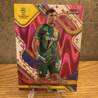 24-25 Finest UEFA Club Competitions Pink RayWave Ref. Emiliano Martinez #214/250 - Image 1 of 3