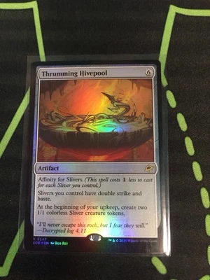 MTG Magic The Gathering Thrumming Hivepool Foil Rare Prerelease Promo Sliver - Image 1 of 2