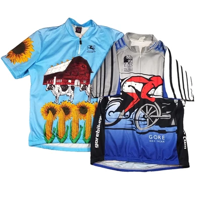 Lote de 2 camisetas de ciclismo para hombre talla M vintage Gore-Tex Giordana 1/2 cremallera polietileno Foto 1 de 4