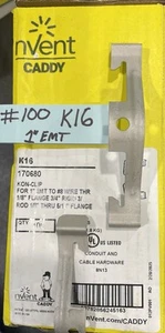 NEU! Stck. (100) nVent Caddy K16 KON-CLIP für 1" EMT auf #8 Draht THR 1/8" Flansch - Bild 1 von 1