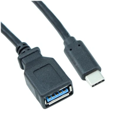 6inch OTG USB 3.1 Gen1 Type-C Male to Type A 5Gbps Female  Black - Image 1 of 2