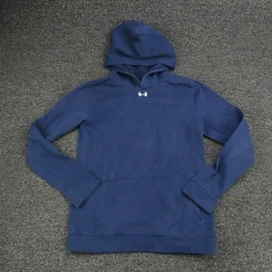 Under Armour Hoodie Youth Extra Large Blue ColdGear Pullover Sweatshirt Logo - Picture 1 of 8