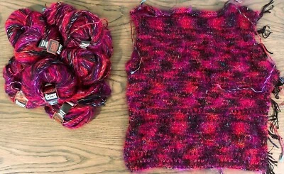 Nuevo con etiquetas Suéter Anny Blatt Mohair Rojo Hilo Variegado 7+ Madejas Inicio Foto 1 de 3