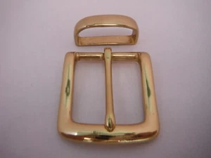 SOLID BRASS BUCKLE AND KEEPER FOR 38-40MM BELT AUST STOCK QUALITY BRASS - Picture 1 of 1
