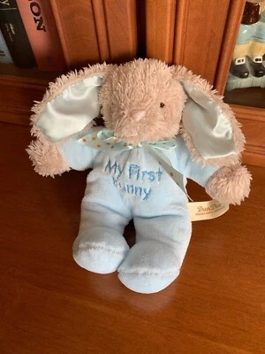 Peluche bebé Dan Dee 8" My First Bunny conejo azul y tostado usado en excelente estado Foto 1 de 3