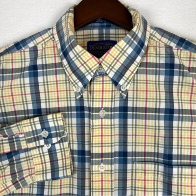 Camisa Pendleton Metro Para Hombre Mediana A Cuadros Manga Larga Con Botones Primavera Foto 1 de 4
