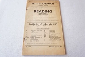 1967 Reading General Arrivals & Departures Railway Timetable Trip Notice - Picture 1 of 6