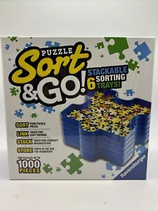 Ravensburger Puzzle Sort & Go Stackable Sorting Trays Holds 1000 Pieces Blue - Picture 1 of 6