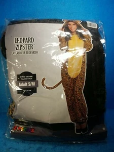 Adult Halloween Leopard Zipster 1 Piece Hooded Small/Medium Costume - Picture 1 of 6