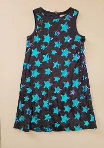 BLUSH BY US ANGELS Girls Dress 10 Black Blue Purple Star Sequin Dance Party Fun - Picture 1 of 2