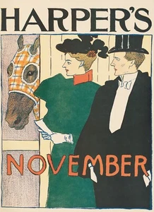 Original Vintage Poster Harper's November 1895 Horse Literary Magazine - Picture 1 of 1