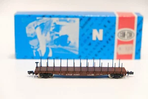 Con-Cor N Scale ATSF 50' Steel Flatcar Santa Fe - Picture 1 of 7