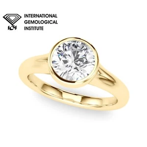 2.00Ct IGI Lab Grown Diamond Engagement Ring | 18K Yellow Gold | D/VS | UK Made - Picture 1 of 15