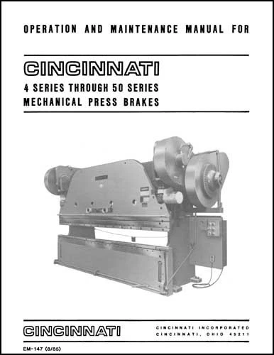 Cincinnati 4 Through 50 Series Press Brake Manual - Image 1 of 1