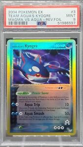 PSA 9 MINT Team Aqua's Kyogre Reverse Holo ex Magma Aqua Pokemon Card 3/95 GU1