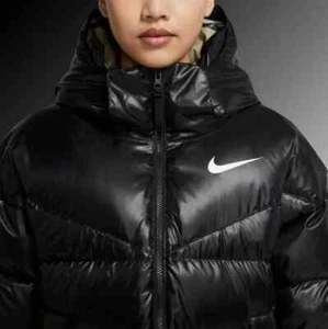 Nike Sportswear Down Parka Coat CU5820 010 Black Women Size S - Picture 1 of 8