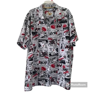 Drill Clothing Shirt Men 3XL Oh Snap Stretch Comic Book Grey SS Button Up - Picture 1 of 9