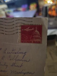 U.S. Used U.S. Air Mail 8 Cent Stamp CDS Slogan Cancel 1964 “ABCD” - Picture 1 of 4