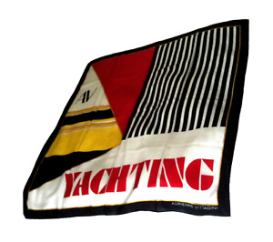 Adrienne Vittadini  Huge Wearable Art Yachting Theme Silk Scarf 35" X 34" R