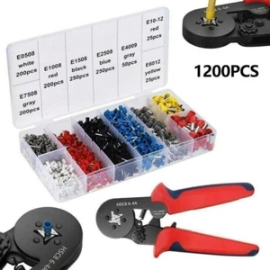 Crimpzange 1200 teilig Set Aderendhülsenzange 0,25-10mm² Kabelschuhe Presszange - Bild 1 von 15