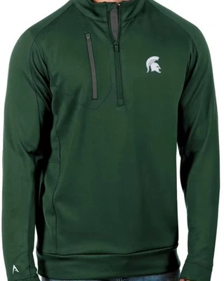 MICHIGAN STATE HALF ZIP PULLOVER SIZE MENS MEDIUM. NEW WITH TAGS. ANTIGUA - Image 1 of 2