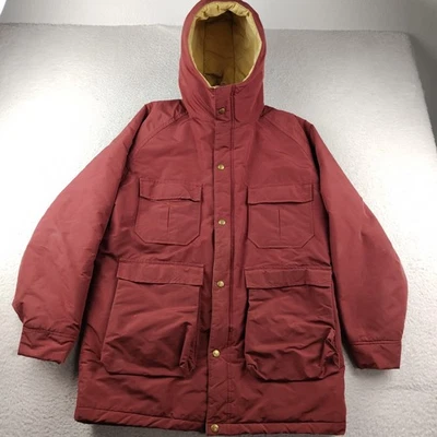 Chaqueta De Colección LL Bean Freeport Maine Parka Forrada Con Capucha Roja Para Hombre Mediana Con Capucha Foto 1 de 4