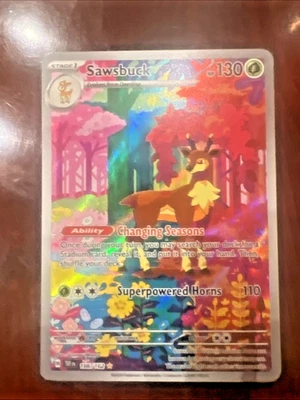 SV05: Temporal Forces #166/162 Sawsbuck Illustration Rare Pokemon TCG NM FRESH - Image 1 of 4