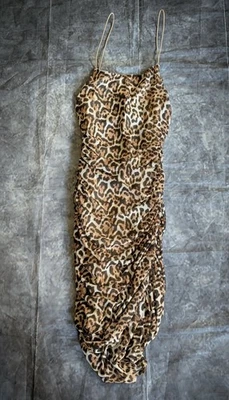 Sexy Mini Vestido de Fiesta Club Jaguar Guepardo Estampado Animal Sin Mangas Acanalado Talla L  Foto 1 de 4