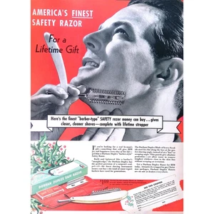 Rasoio di sicurezza Durham 1937 stampa pubblicità miglior rasoio di sicurezza tipo barbiere 11"X14" - Foto 1 di 3