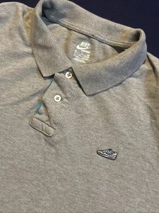 Nike Poloshirt Herren XL Grau Air Max 1 One Logo Stickerei Kurzarm - Bild 1 von 3