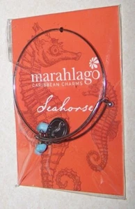 NIP Marahlago Caribbean Larimar Gemstones Charm Bangle Bracelet Seahorse NEW - Picture 1 of 3