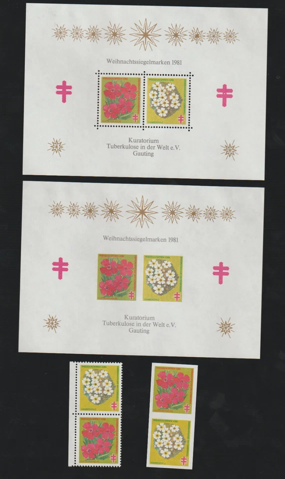 Germany Christmas seals sheet Weihnachtssiegelmarken 1981  blocks pane No Gum - Image 1 of 1