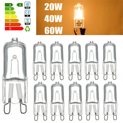10 Stück G9 Halogenlampe 25W 40W 60W Watt 220V-240V Warmweiß Leuchtmittel Birne - Bild 1 von 4