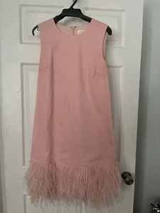 Mardi Gras Pink Sheath Dress With Ostrich Feathers - Picture 1 of 5