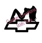 Chevy Bow Tie Sexy Girl Vinyl Sticker Decal Made In The Usa