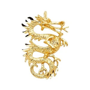 14K Yellow Gold Dragon Pendant - Picture 1 of 4