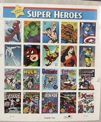 #4159 MNH, SUPERHÉROES DE LOS CÓMICS DE MARVEL, HOJA SPIDERMAN-HULK, FV $8,20 (2006) WOW Foto 1 de 4