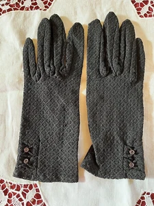 Vintage Mesh Wrist Retro Nylon Black Gloves Steampunk Stretch Small - Picture 1 of 5