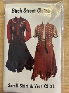 Scroll Skirt & Vest Birch Street Clothing Sewing Pattern Sizes XS-XL Unused - Picture 1 of 2