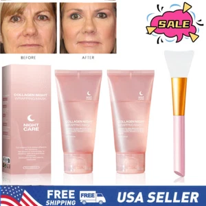 1/2X Medicub-Collagen Night Wrapping Mask Moisturizing Peel Off Facial Mask New - Picture 1 of 18