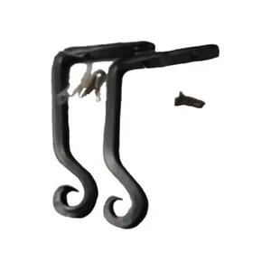 2 NWT Hand Forged Straight Black Hooks 6 Inches - Picture 1 of 2