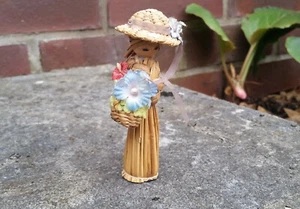 Strohmädchen handbemalt, Deko, ca. 10 cm - Bild 1 von 5