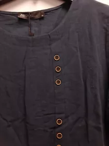 Zanzea Short Sleeve Casual Blouse in Navy, Size XL. - Picture 1 of 2