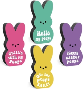 Easter Decor, Easter Decorations for Home,4 Pcs Bunny Table Decorations Wooden S - Picture 1 of 12