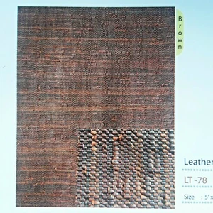 Carpet brown leather rug 5 ft or 153 cm wide x 8 ft or 245 cm long for $279.99 - Picture 1 of 4