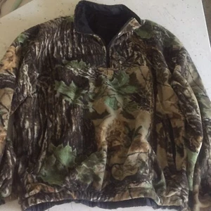 DUXBAK Mens Reversible Coat Camo Fleece Waterproof Insulated Hunting Jacket L - Picture 1 of 12
