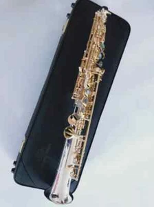 2025 Straight B Flat Soprano S-902 Saxophone Silver Brass Instruments with Case - Picture 1 of 5