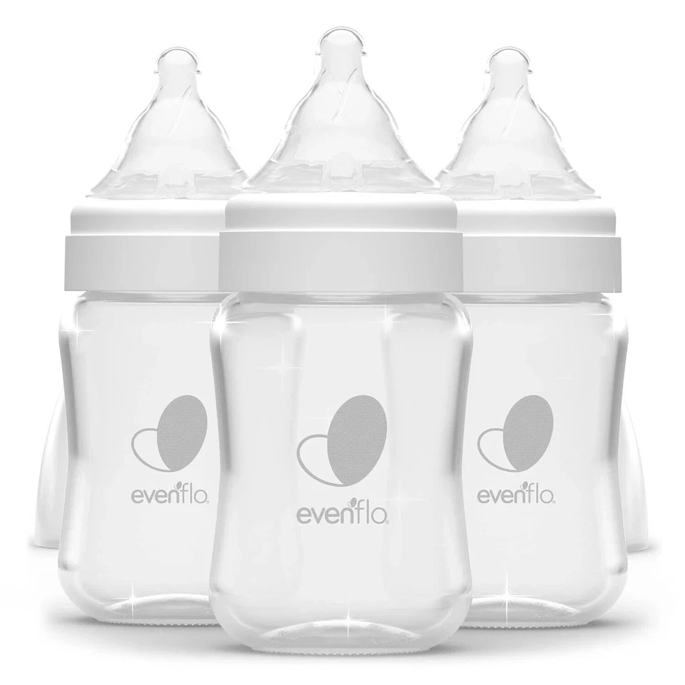 Evenflo Balance Wide-Neck Glass Anti-Colic Baby Bottles - 6oz (3 Pack)