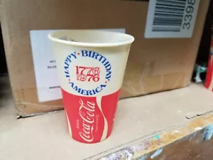 Coppa di carta cera coca vintage Coca-Cola buon compleanno America 1976 - Foto 1 di 3